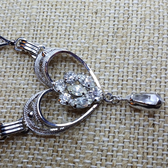 Vintage Amlee Sterling Silver Necklace CZs - Picture 10 of 10